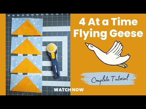 4 at a time FLYING GEESE using the Eleanor Burns method | Complete Quilting Tutorial