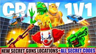 ALL NEW WEAPONS CRAZY 1V1 FFA ALL GUNS & RIDES MAP FORTNITE CREATIVE - ALL SECRETS LOCATIONS