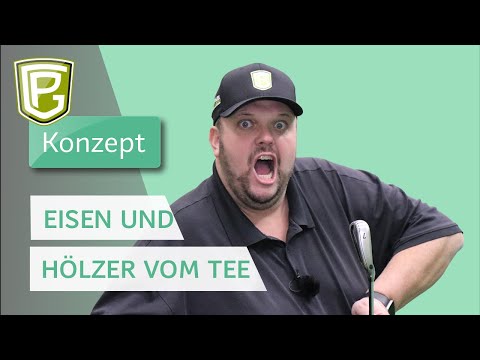 Golf Abschlag - Eisen, Hybrid, Fairwayholz vom Tee schlagen