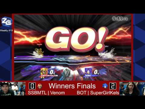 Smash 4 Weekly #19 SSBMTL  Venom vs BOT  SuperGirlKels Winners Finals