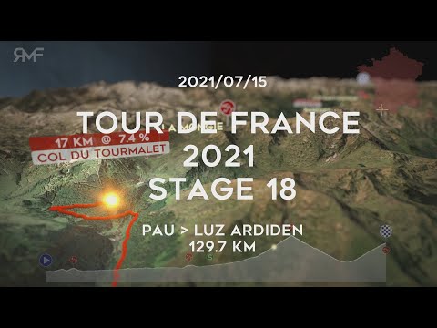 Tour de France 2021 - Stage 18/21 (Pau - Luz Ardiden) - Route (parcours) animation & profile