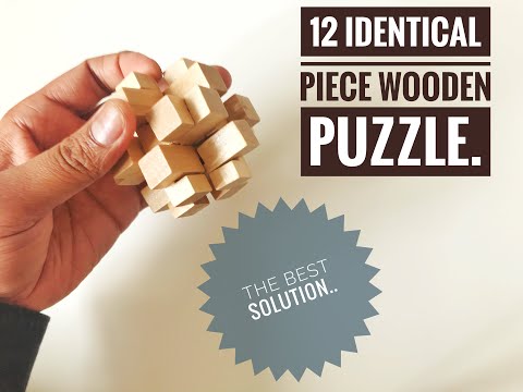 12 identical piece wooden puzzle-The six cross.