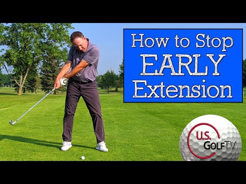 Part of a video titled How to Fix Early Extension Golf Swing - YouTube