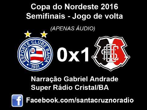(Áudio) - Bahia 0x1 Santa - Nar. Gabriel Andrade, Super Rádio Cristal BA - Copa NE 2016