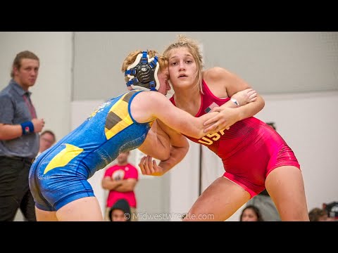 55 kg Girls Freestyle – Olivia Heft {B} of IL Cornstars Black vs. Devlynn Albrecht {R} of WOW South