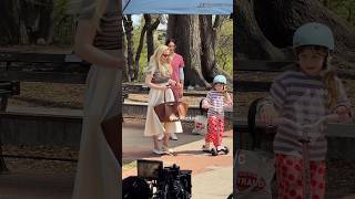 Freaky Friday on a Tuesday? Lindsay Lohan filming a park scene with a child in NYC 👀