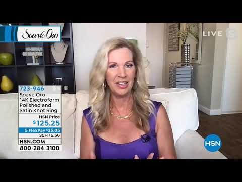 Soave Oro 14K Gold Electroform Polished and Satin Knot R...