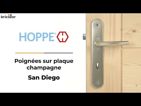 Poignées de porte - 195 mm - finition champagne - San Diego HOPPE