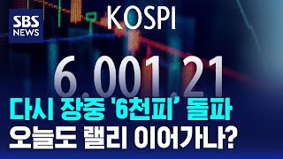 다시 장중 '6천피' 돌파..오늘도 랠리 이어가나? / SBS
