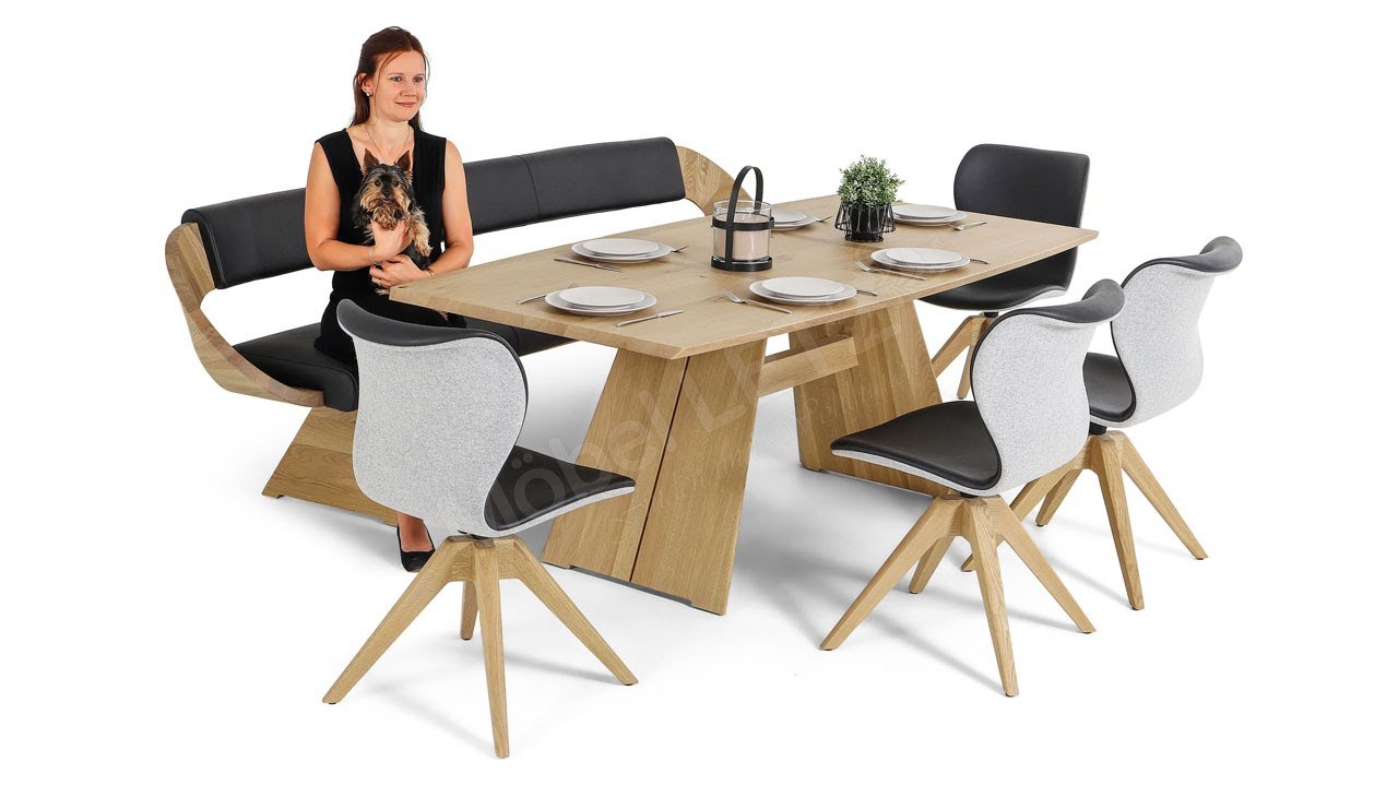 Voglauer V-Rock living Essgruppe mit Tisch, Stühlen und Bank