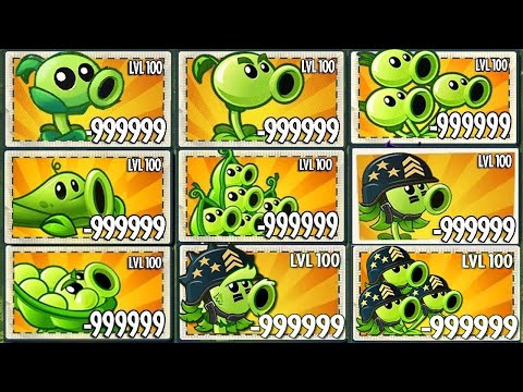 PvZ 2 Challenge - All Plants Level 100 use 1 Power Up Vs 100 Barrelhead Zombies - Who is best?