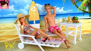 Barbie &amp; Ken Beach Vacation Morning Routine - Barbie Doll Snorkeling Under Water Play for Kids