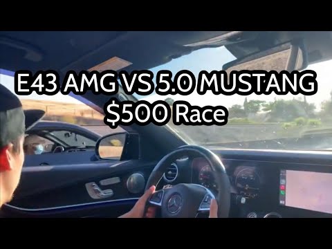 E43 AMG VS 5.0 MUSTANG // $500 Race