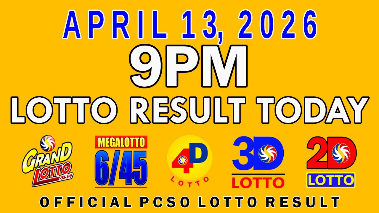 9pm Lotto Result Today April 13 2026 PCSO