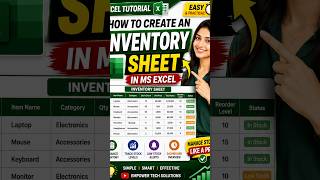 How to create an inventory sheet in MS Excel  | #excel #exceltips #exceltricks #ets #exceltutorial