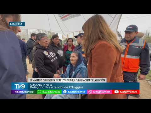 En Malloa, SENAPRED O’Higgins realizó su primer simulacro de aluvión