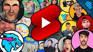 TOP 50 Most Subscribed Shorts Channels on YouTube of All Time - MrBeast vs DaFuqBoom