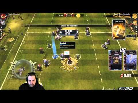 Think Fast Lizardmen R1 vs. Orcs (Blood Bowl 2)