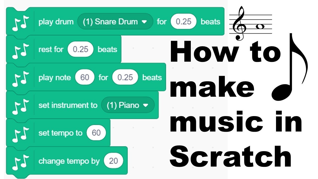 How to Make Music in Scratch! (Including Famous Piano Songs)