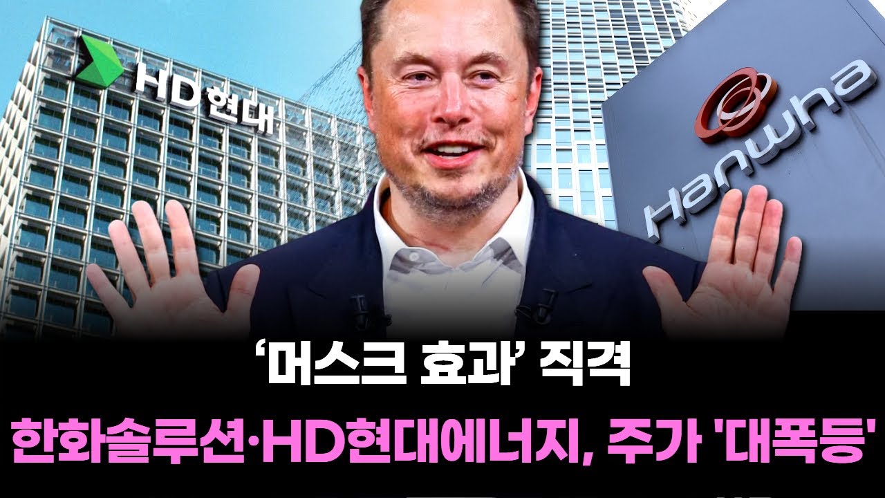 ‘머스크 효과’ 직격…한화솔루션·HD현대에너지, 주가 '대폭등'