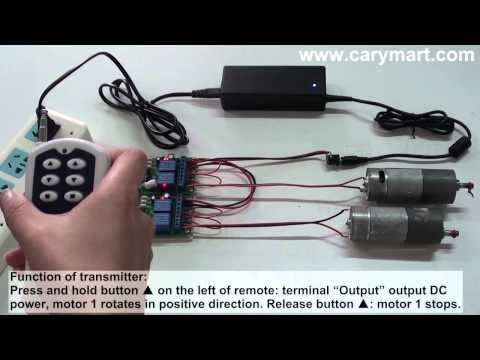 Wireless remote control two reversible DC motors