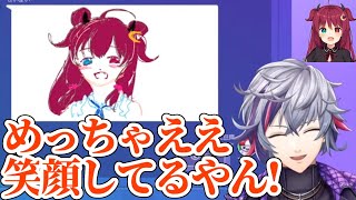 【お絵かき伝言】お題に夢月ロアが出てきて思わず笑みがこぼれる不破湊【にじさんじ/切り抜き】