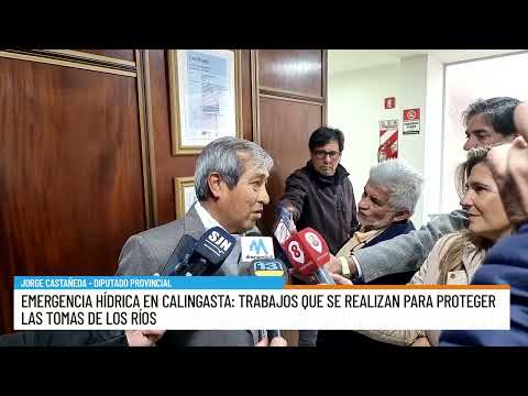 Emergencia hídrica en Calingasta: los trabajos que se realizan para proteger las tomas de los ríos