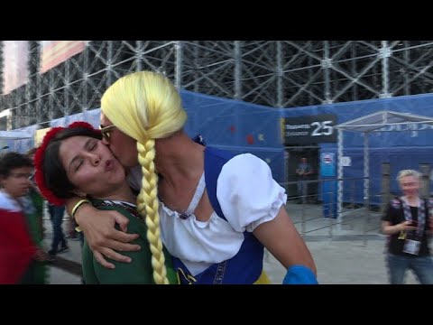 Sweden and Mexico fans go wild over Germany's fiasco together