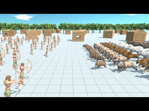 100 Archers vs All Armies Animal Revolt Battle Simulator