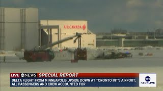 8 injured, 1 critically, after Delta plane crashes at Toronto airport in Canada: police