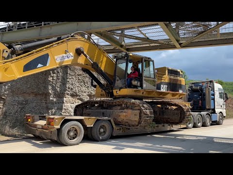Loading And Transporting The Caterpillar 365B Excavator On Site - Fasoulas Heavy Transports