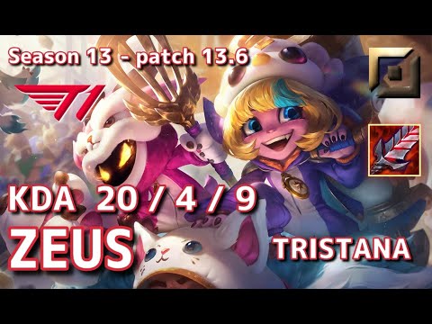 【KRサーバー/M1】T1 Zeus トリスターナ(Tristana) VS マオカイ(Maokai) TOP - Patch13.6 KR Ranked【LoL】