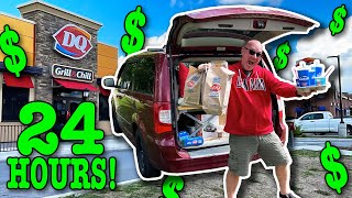 Eating at Dairy Queen for 24 HOURS & Stealth Camping
