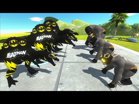 3x BATMAN GORO vs 3X BATMAN SPINO vs FLASH BRACHIO DEATH CLIMB - Animal Revolt Battle Simulator