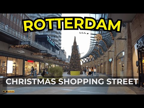 Thumbnail for Rotterdam Christmas Shopping Walk 🎄 Exquisite Festive Decorations 4K