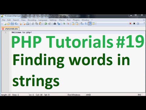 Basic PHP Tutorial 19 Finding words in strings