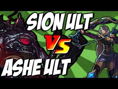 Ashe Ult vs Sion Ult - Crystal Arrow vs Unstoppable Onslaught by LoL Clash & Combo #lolclash