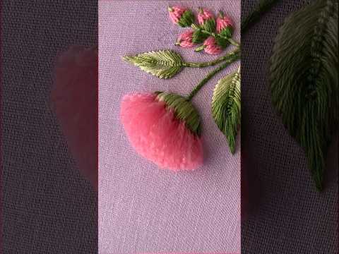 cutest flower design hand embroidery|latest hand embroidery design #shorts