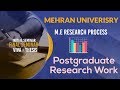 Mehran university Postgraduate Research Process Explained in detail ! MUET ME Research process