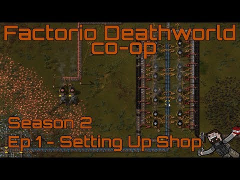 Factorio - Season 2 (Deathworld co-op) Ep 1 - Setting Up Shop