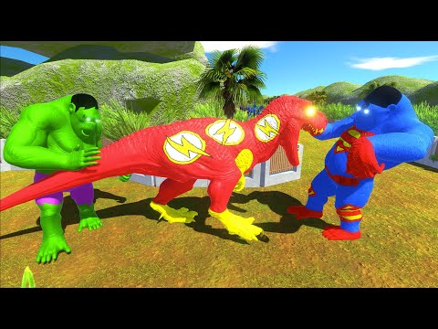 FLASH T-REX TROPICAL DEATH RUN - Animal Revolt Battle Simulator