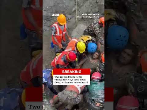 Two people rescued from Nepal tunnel nine days after flash flood. #BBCNews