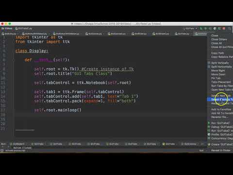 Python3 Tkinter Gui Tabs Class