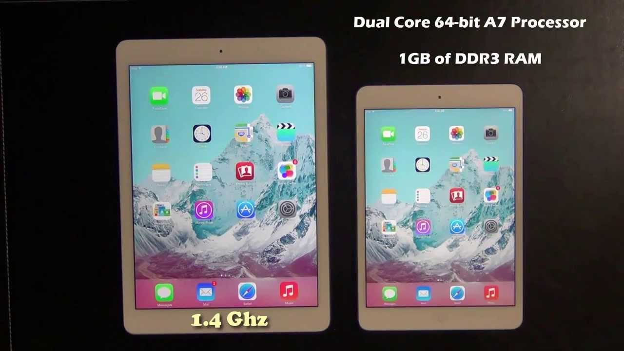iPad Air vs iPad Mini 2 (Retina Display) Speed Test Comparison