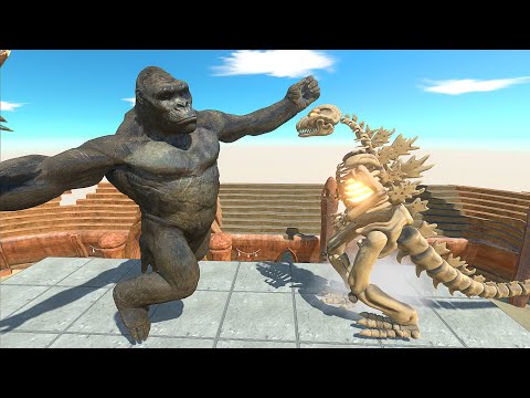 GODZILLA SKELETON VS KING KONG AT THE ARENA - Animal Revolt Battle Simulator