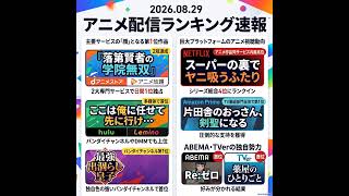 2026/08/29 - Daily SVOD Anime Ranking｜週末の夜にヤニ吸うふたりが伸びる理由