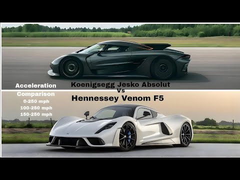 0-250 mph Hennessey Venom F5 Vs Koenigsegg Jesko Absolut Full Acceleration Comparison 100-250 mph