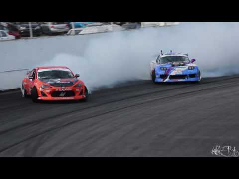 Patrick Cyr leading Francis Tassé - Formula Drift Canada Round 1 2015 - Final Battle -
