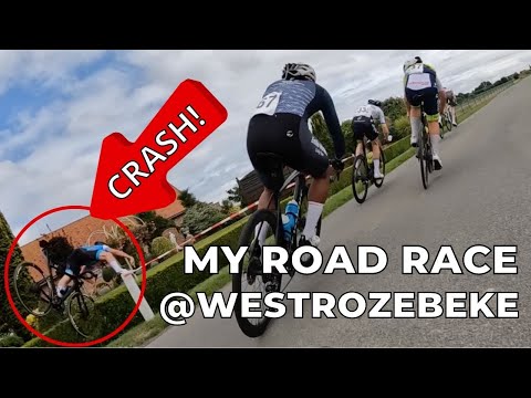 MY ROAD RACE @ WESTROZEBEKE (BELGIUM)  - GO PRO LAP - CRASH!
