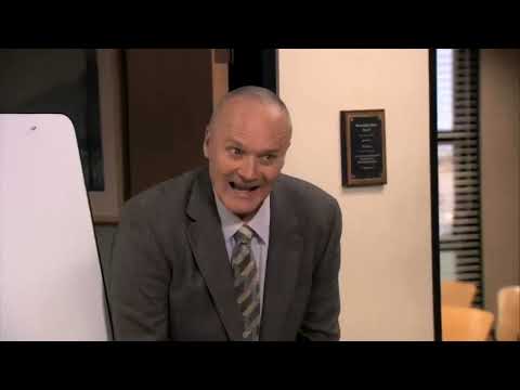 creed bratton is trying to write "business"